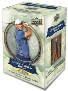 Box of 2026 Upper Deck Golf cards with Tiger Woods