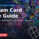 Gundam-Guide-Cover-Blog-1200x630 » Cards Mania Hero banner for Gundam Card Game Guide with large white title over colorful Gundam mecha artwork and neon background, including a CardsMania badge.